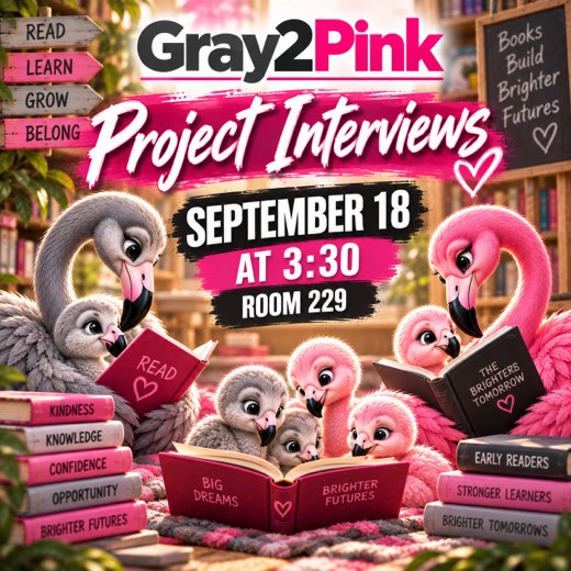 Gray2Pink project interviews — September 18 at 3:30, Room 229