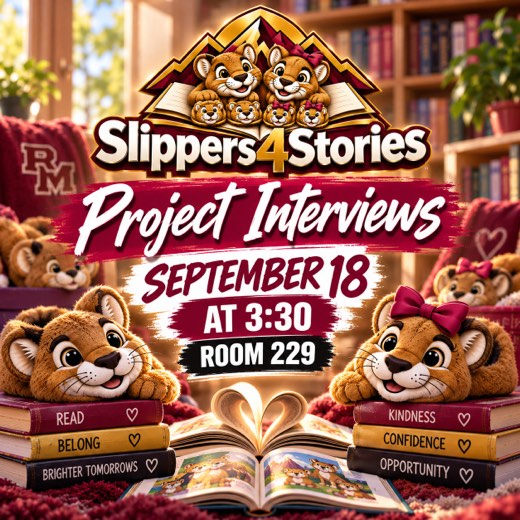 Slippers4Stories project interviews — September 18 at 3:30, Room 229