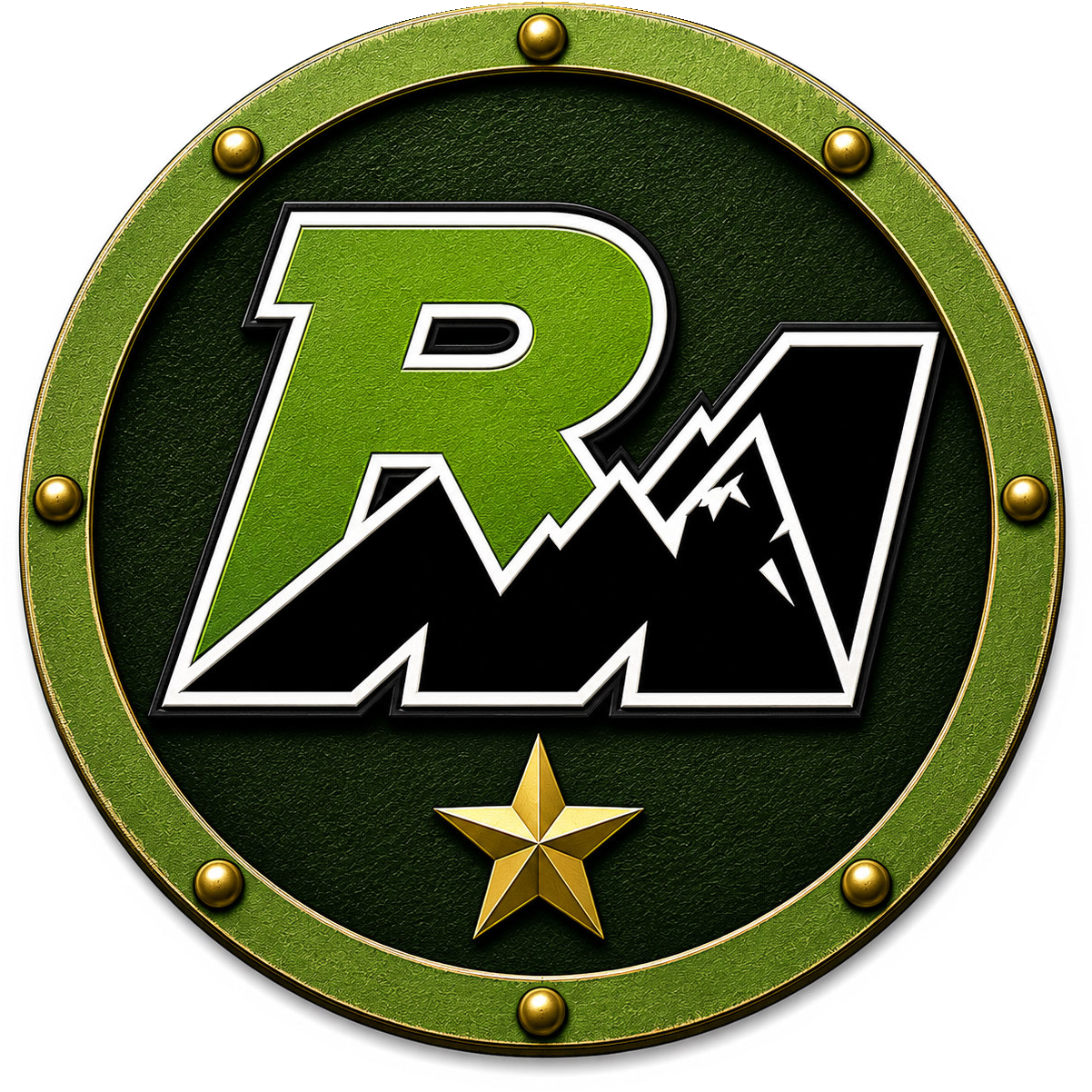 Closers department logo — RM in neon green