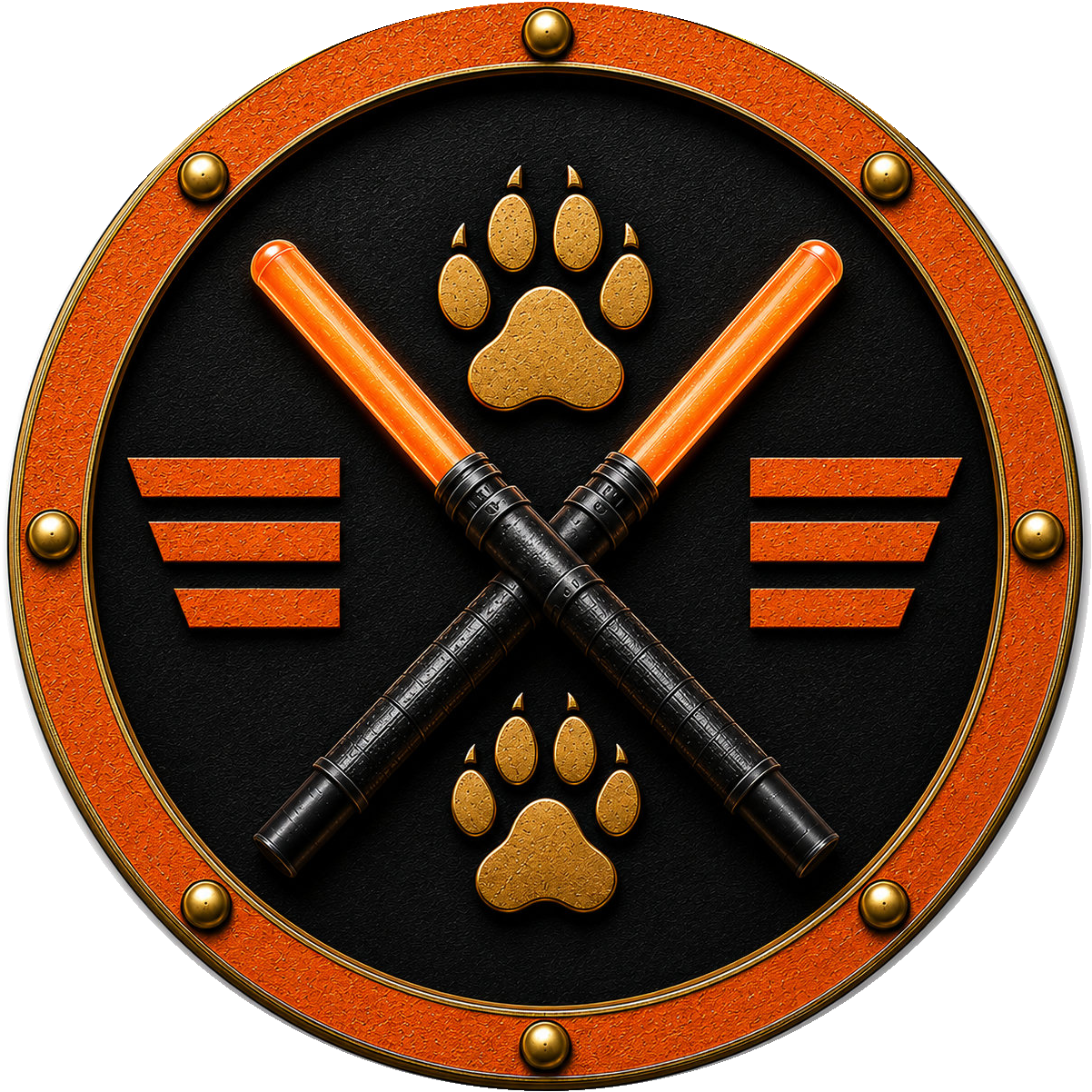 The Force Squadron patch — crossed marshalling batons and paw prints